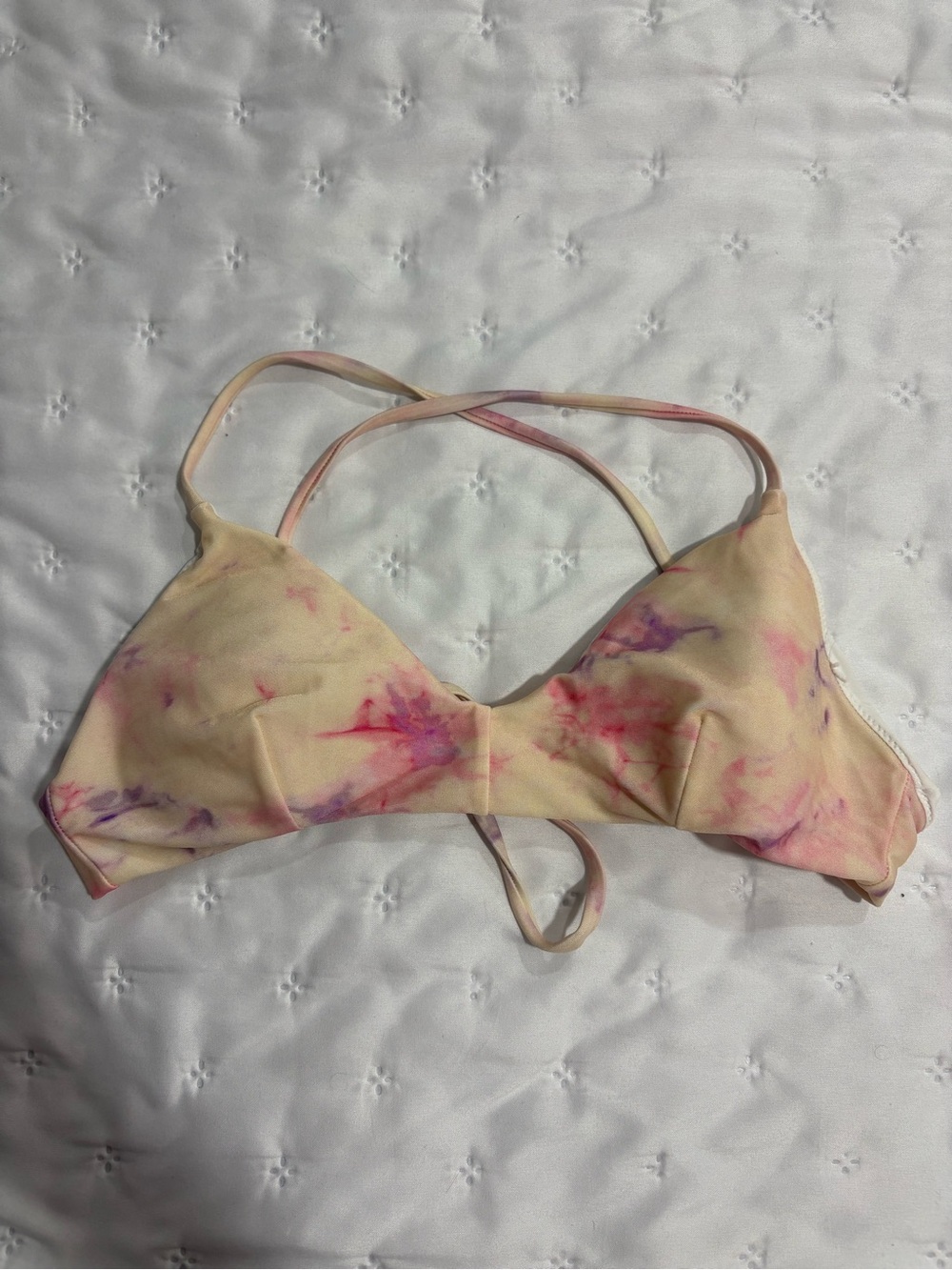 RVCA Pastel Tie-Dye Soft Bralette in Peach, Pink & Purple